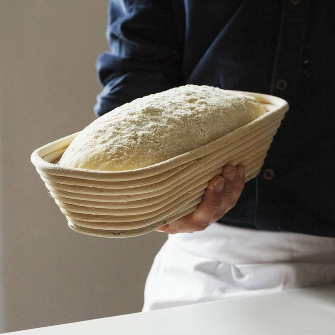 Litthing 2 Pcs Gärkorb ovales Gärkörbchen für Brot 25 x 15 x 8 cm Banneton Korb,Gärkorb aus Peddigro