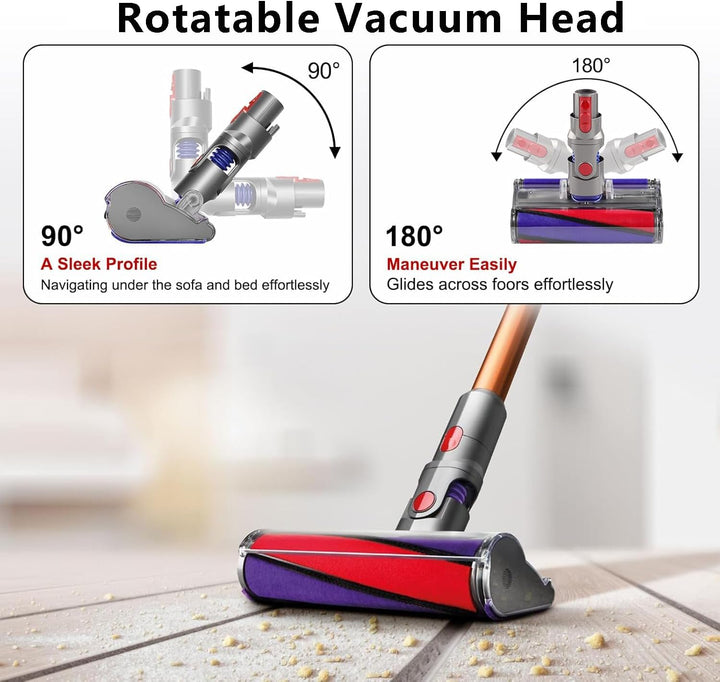 Softwalze Bodendüse für Dyson V7 V8 V10 V11 V15 Staubsauger, Elektrischer Soft Roller Bürste Aufsatz
