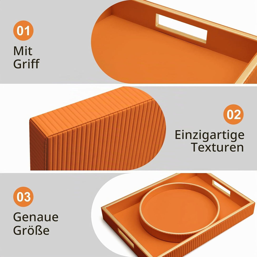 SANZIE Ledertablett, Schreibtisch-Aufbewahrung, Organizer, Premium-Serviertablett, dekoratives Table