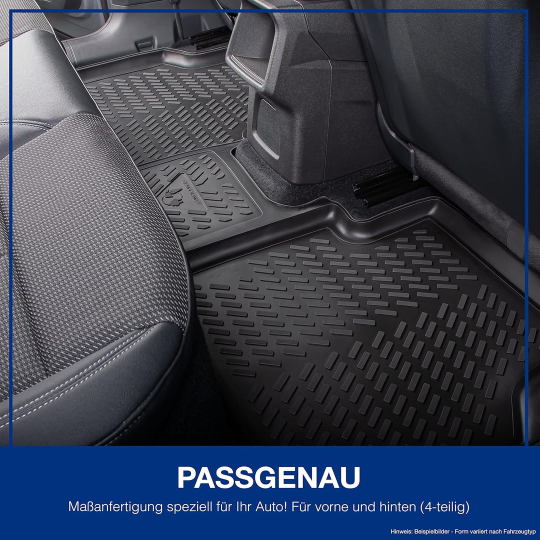 Design 3D Gummimatten Set - für VW Golf 7 Baujahr 2012-2019 | Extra hoher 5cm Rand Golf 7 (Baujahr 2