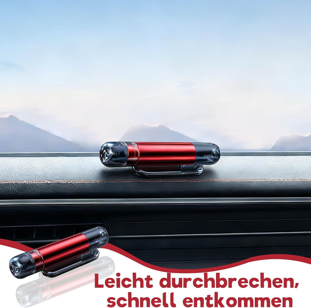 Nuoyiamn 2 Stück Gurtschneider Notfallhammer, Tragbarer Nothammer, 2 In 1 Notfallhammer Auto mit Gur