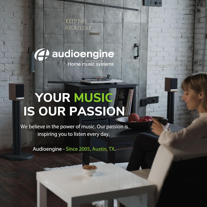 Audioengine A2 HD Wireless Speaker | Lautsprecher für Desktop-Monitor | Heim-Musiksystem aptX HD Blu