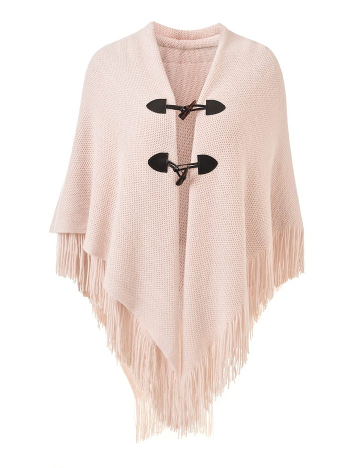 Ferand Damen Poncho Locker sitzender Cape Schal mit offener Vorderseite für Herbst und Winter Rosa,