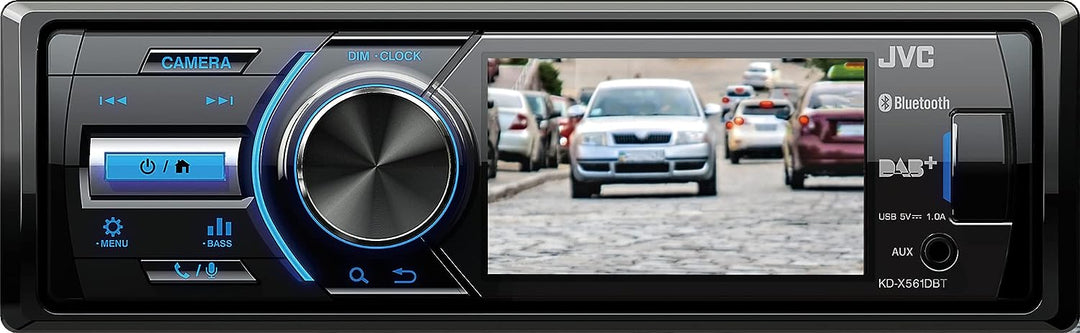 JVC KD-X561DBT USB-Autoradio mit DAB+, Bluetooth und 3" TFT-Farbdisplay (Rückfahrkameraeingang, AUX-