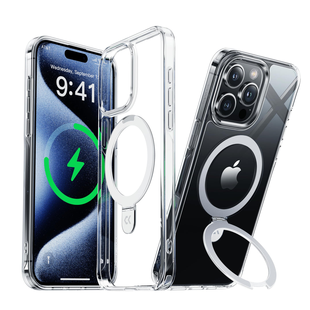 CASEKOO 2025 Neu Magic Stand für iPhone 15 Pro Hülle für MagSafe [Militärschutz] [Unsichtbarer Ständ