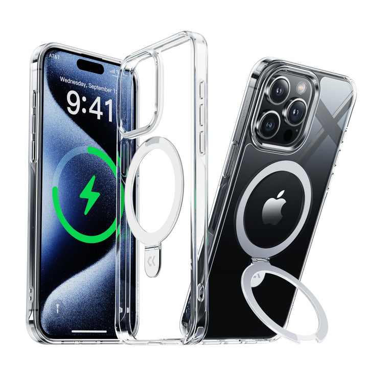CASEKOO 2025 Neu Magic Stand für iPhone 15 Pro Hülle für MagSafe [Militärschutz] [Unsichtbarer Ständ
