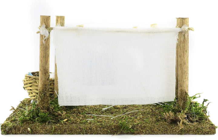 Bertoni Miniatur Szene mit Kleidung zum Aufhängen, Holz, Mehrfarbig, 15 x 14 x 14 cm