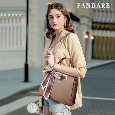 FANDARE Damen Handtasche Grosse Henkeltaschen Elegante Schultertasche Umhängetaschen PU-Leder Tote B