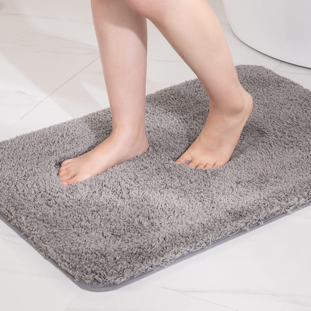 MIULEE Badematte Weiche Badteppich rutschfest Badvorleger Fussmatte Badzimmermatte Bettvorleger Flau