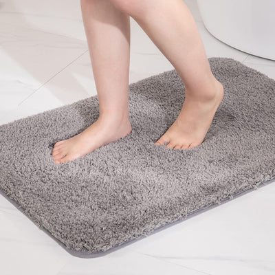 MIULEE Badematte Weiche Badteppich rutschfest Badvorleger Fussmatte Badzimmermatte Bettvorleger Flau