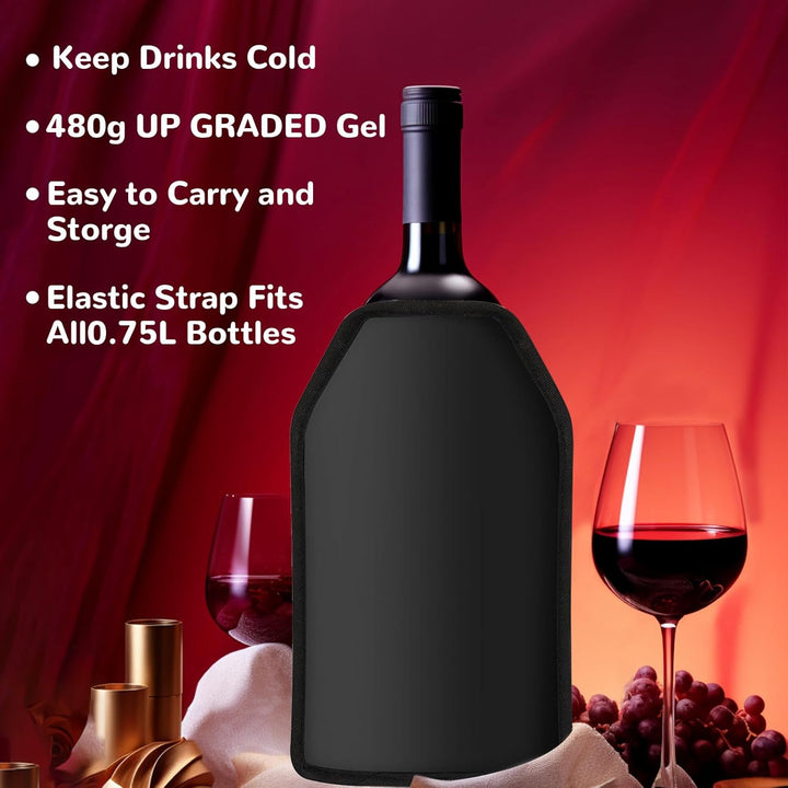Weinkühler Manschette, 2 Stück Kühlmanschette Wein, Flaschenkühler, Champagner Kühler, Flaschenkühle