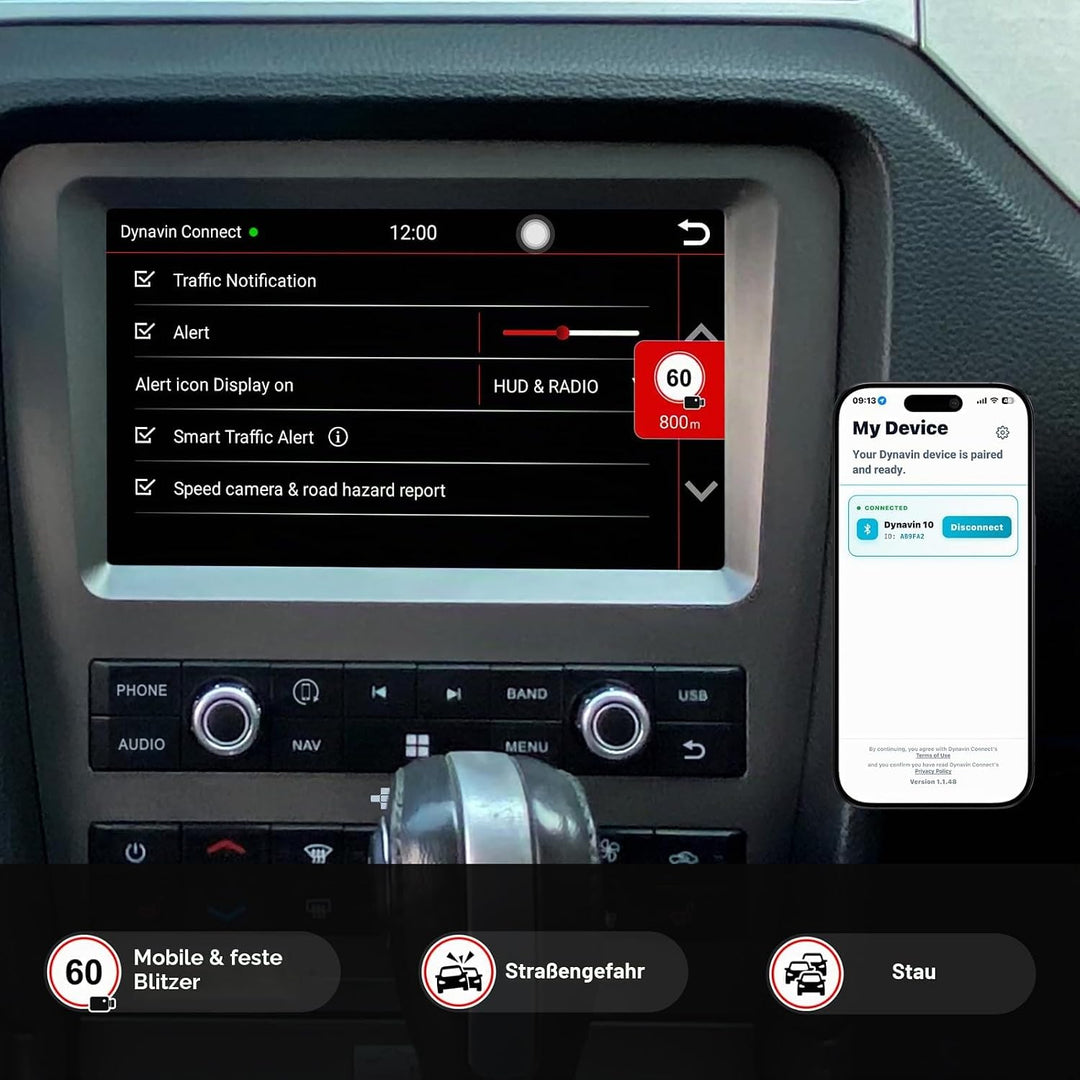 DYNAVIN Android Radio Navi für Ford Mustang 2010-2014, 9 Zoll OEM Radio mit Wireless Carplay und And