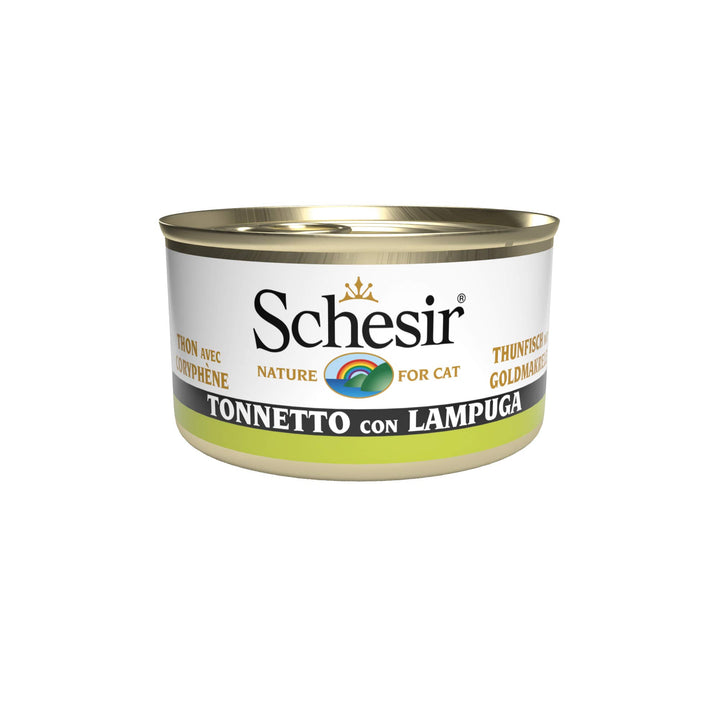 Schesir Cat Jelly Thunfisch mit Goldmakrele, Katzenfutter nass in Gelee, 24 Dosen x 85 g