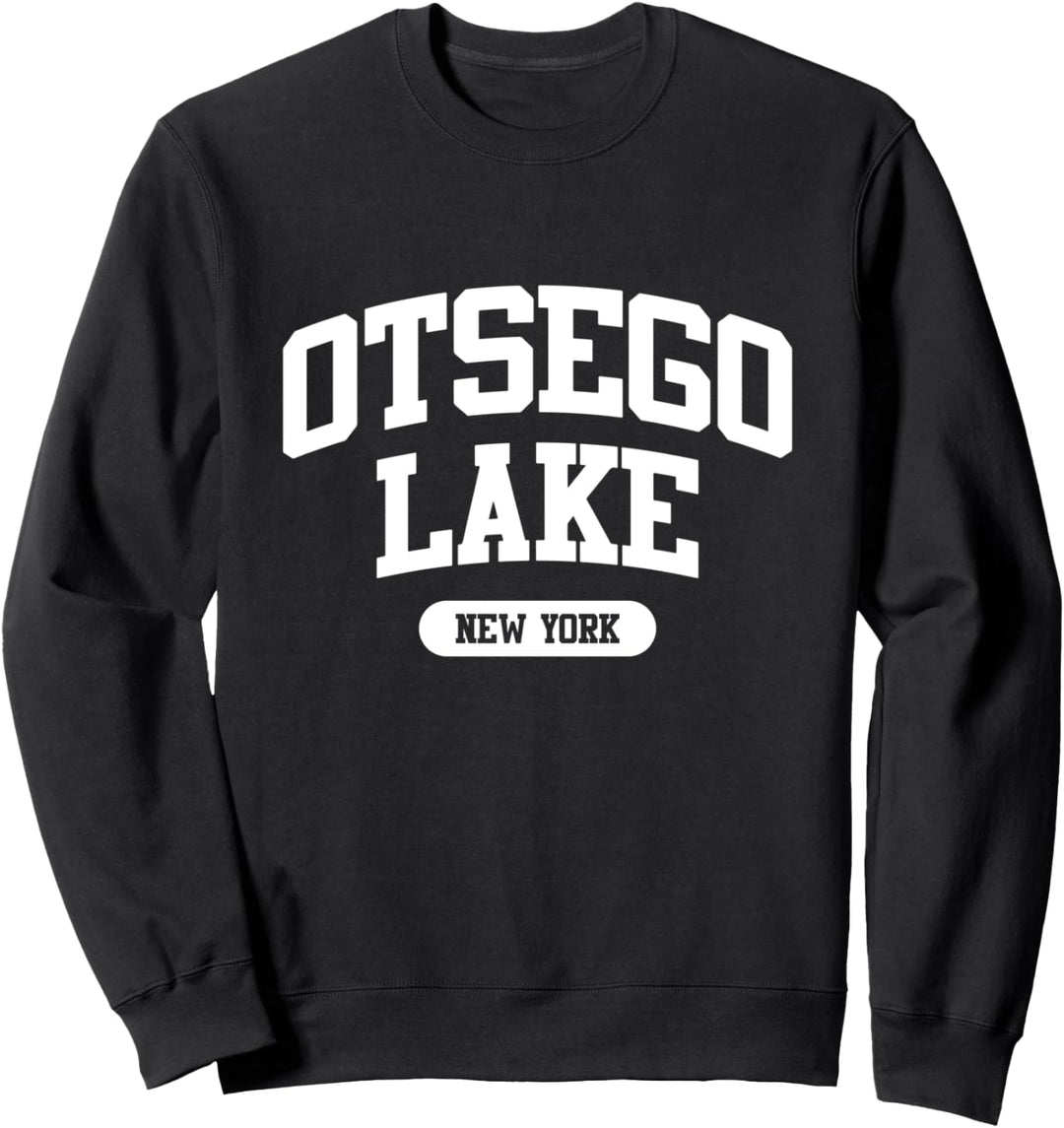 Otsego Lake New York NY Athletic Blocktext Sweatshirt