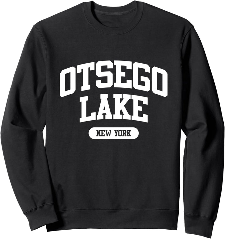 Otsego Lake New York NY Athletic Blocktext Sweatshirt