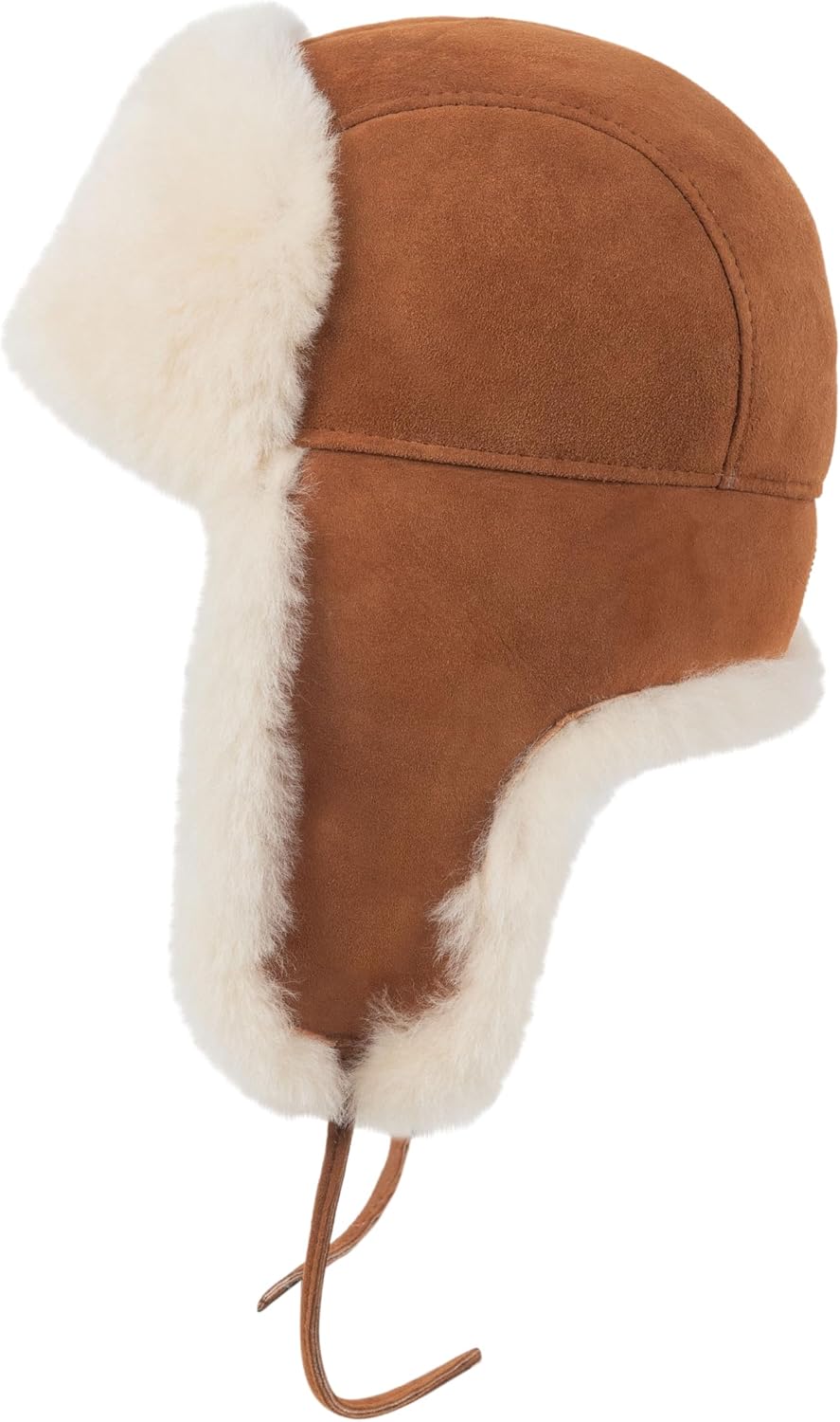 Zessano Leder Flieger Russische Ushanka Trapper Winter Pelz Hut - Unisex Shearling 100% Leder Schaff