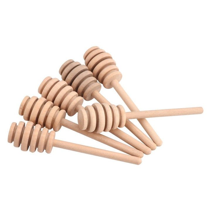 Fdit 50 Pcs/Satz Haushalt Holz Tragbare Mini Marmelade Honig Dipper Jar Dispensing Sammeln Rührstab
