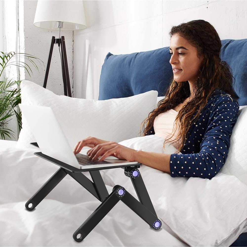 INF Verstellbarer Laptoptisch mit Mausmatte - Schwarz