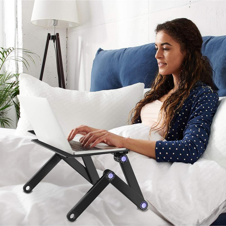 INF Verstellbarer Laptoptisch mit Mausmatte - Schwarz