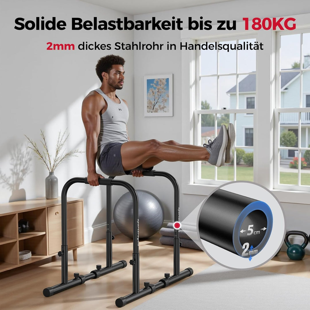 Sportsroyals Dip Barren mit Doppel-Sicherheitsverbindung | Multifunktionaler Stabiler Hebel | Dip St