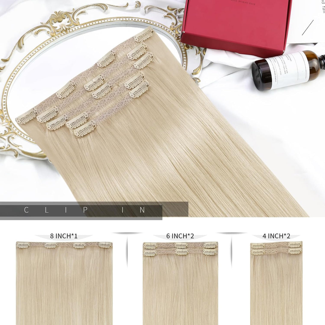 Moresoo Blond Clip Extensions Echthaar Güstig Extensions Echthaar Clip Blond Remy Clip in Extensions