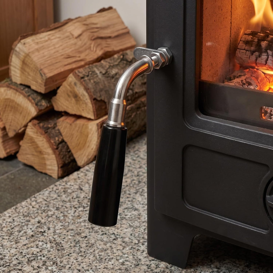 NUOBESTY Holzofen Türgriff Ersatz Hitzebeständiger Edelstahl Griff 16x10x2,5cm für Kamin Herd Ofentü