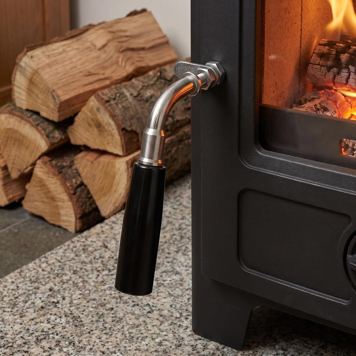 NUOBESTY Holzofen Türgriff Ersatz Hitzebeständiger Edelstahl Griff 16x10x2,5cm für Kamin Herd Ofentü