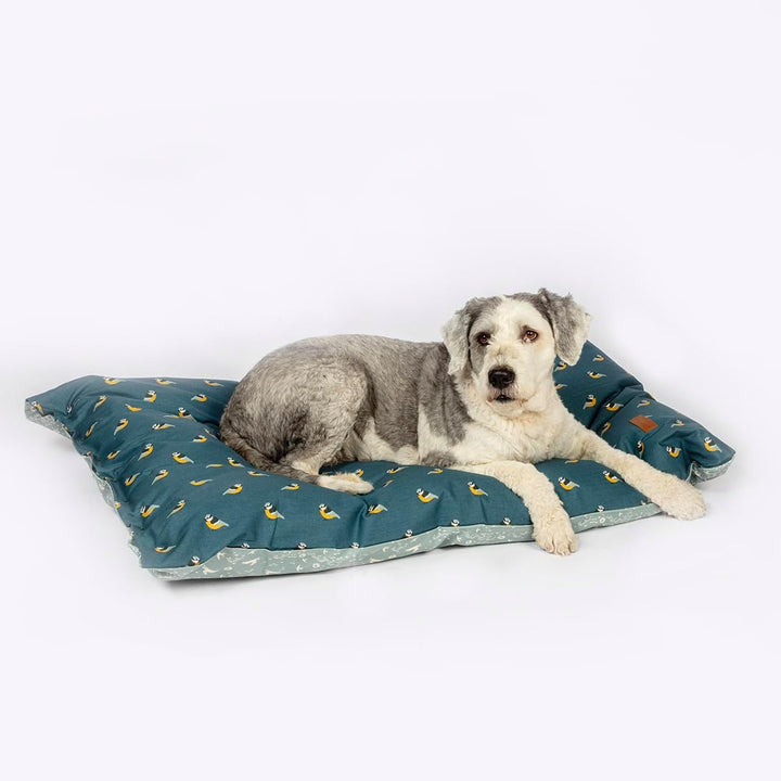 FATFACE Flying Birds Hundedecke, sehr weich, nachhaltig, gross, Blau/Blaugrün Large, Large