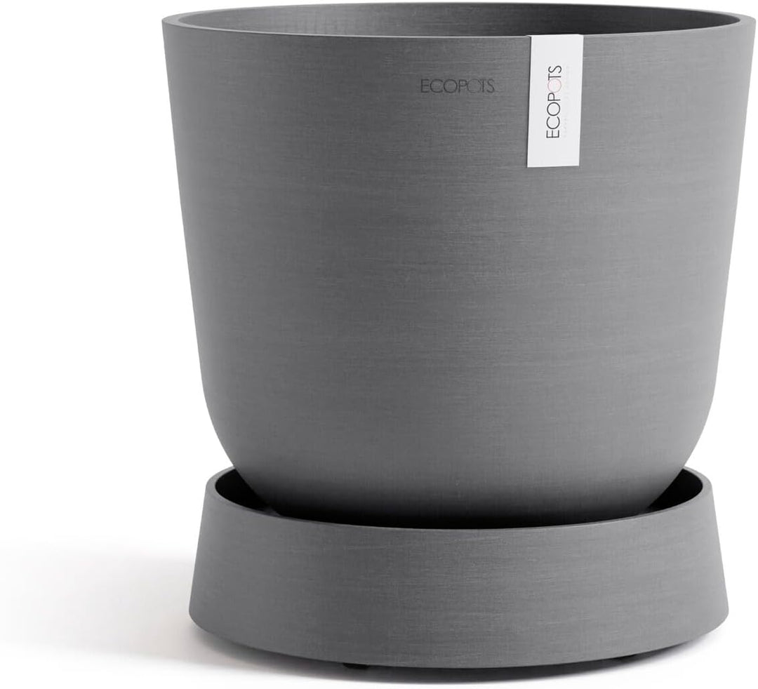 Ecopots Untersetzer rollbar für Blumentopf Oslo 35 grau rund - Durchmesser innen 28 cm/aussen 32 cm