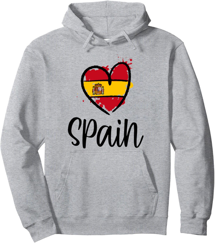 Spain Heart Artwork Flag Cute Europe Spanish Spaniard Gift Pullover Hoodie