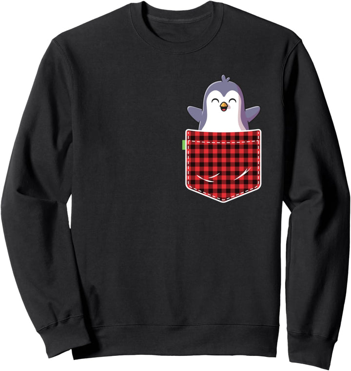 Christmas T Shirt For Women Kids Pocket Animal Penguin Sweatshirt