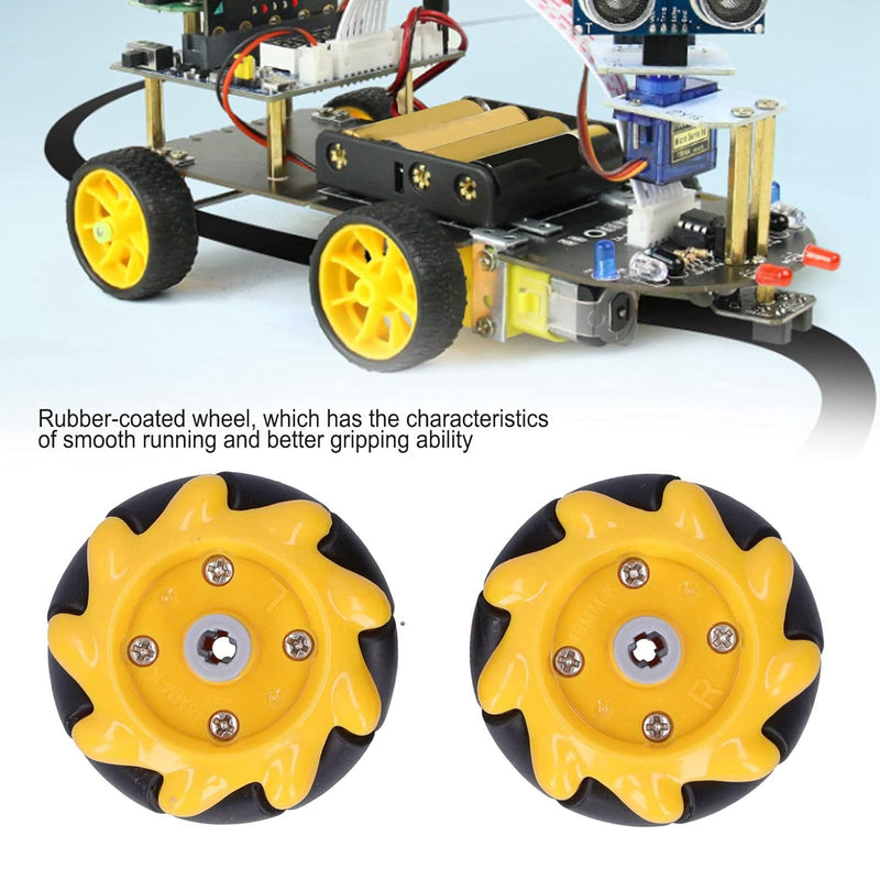 Fafeicy Mecanum-Rad, Rundstrahl-Smart Robot-Autoteile-Zubehör, 48 mm Durchmesser, Für TT-Kupplung (2