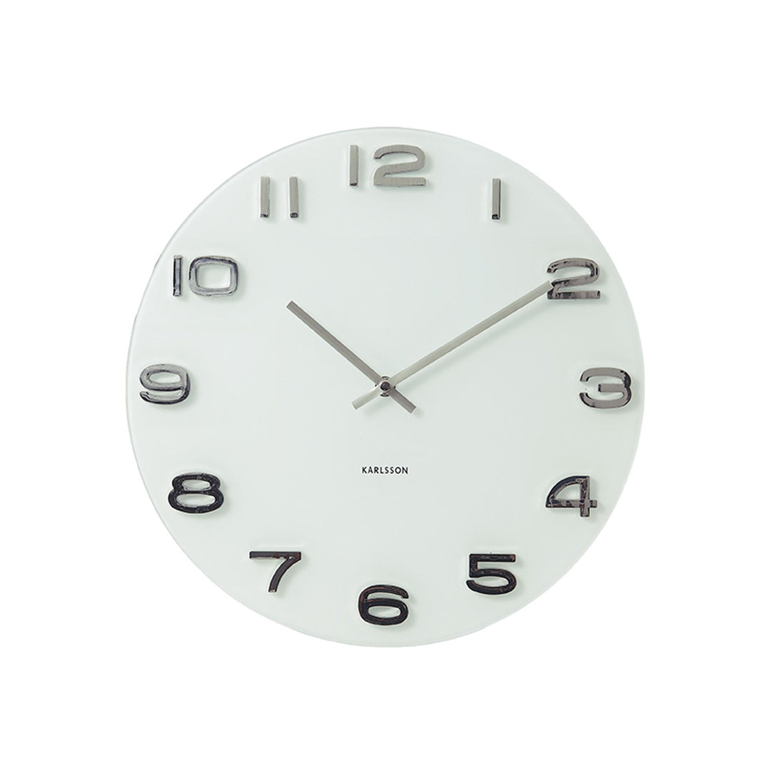 Karlsson KA4402 Wanduhr Vintage rund weiss, Ø 35 cm 35 cm Weiss, 35 cm Weiss