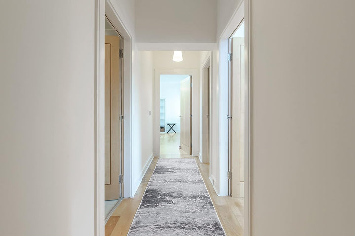 rugsx Modernen Preiswert Läufer MEFE, Läufer Strukturell - Zwei Ebenen aus Vlies Grau 60x100 cm MEFE