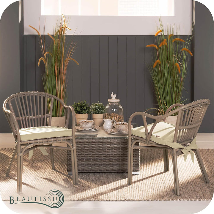 Beautissu Pia 4er Set Stuhlkissen 40x45 cm - Sitzkissen Outdoor Gartenstuhlkissen, Garten Sitzpolste
