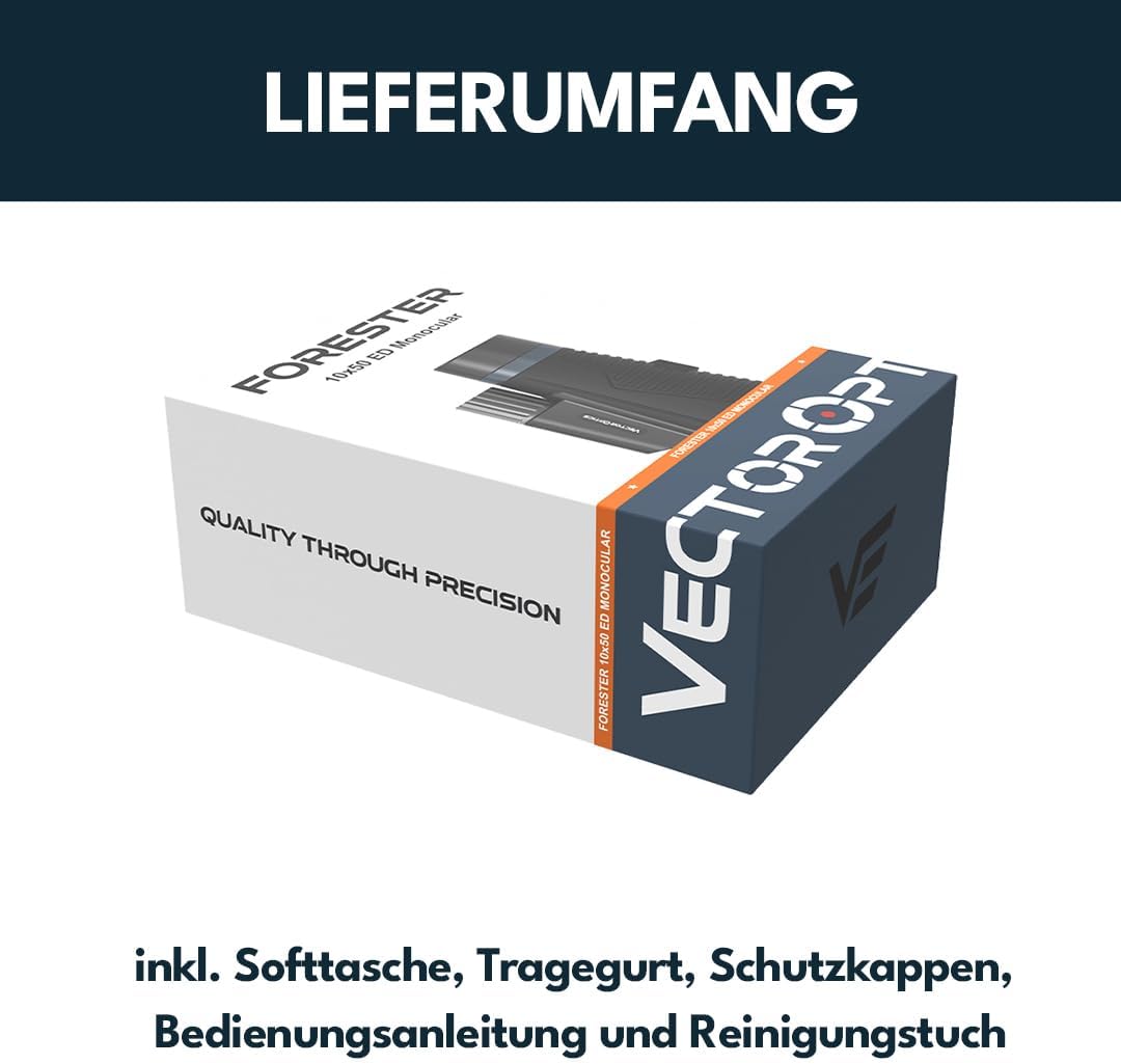 Vector Optics SCMO-02 Forester 10x50ED taktisches Monokular für Sport, Freizeit, Jagd, Camping und O