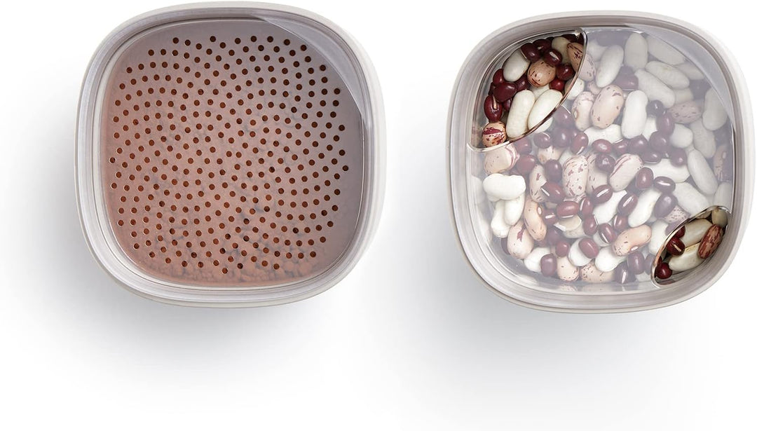 Lékué Vorratsdosen Flip Storage Set, Grau, LM Set L/M Grau, Set L/M Grau