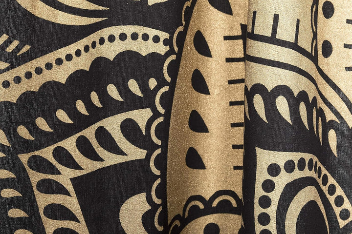 Popular Handicrafts Mandala-Vorhang, indischer Hippie-Stil, Boho-Stil, Ombré-Stil, Schwarz/Gold H188