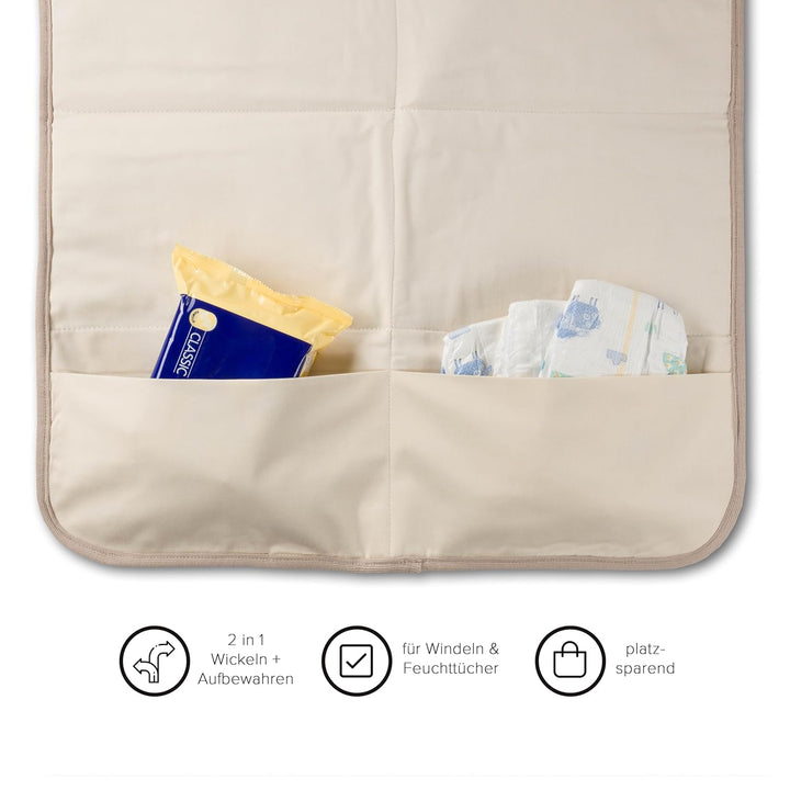 Hofbrucker® Windeltasche mit Wickelunterlage für unterwegs, faltbare Wickelclutch mit Organizer für