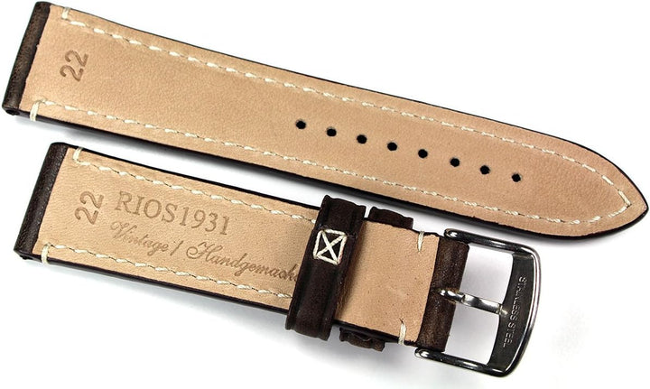 Sulla RIOS 1931 Herren Leder Deutsch Uhrenarmband 22mm dunkel braun CT
