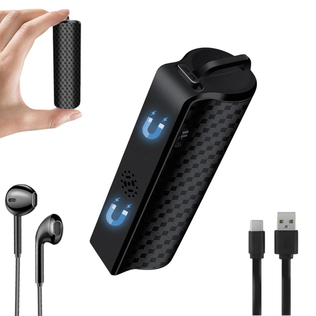 Diktiergerät Magnetisches Mini, 64GB Aufnahmegerät mit 480 Stunden Digitale Abhörgerät One Touch Spr