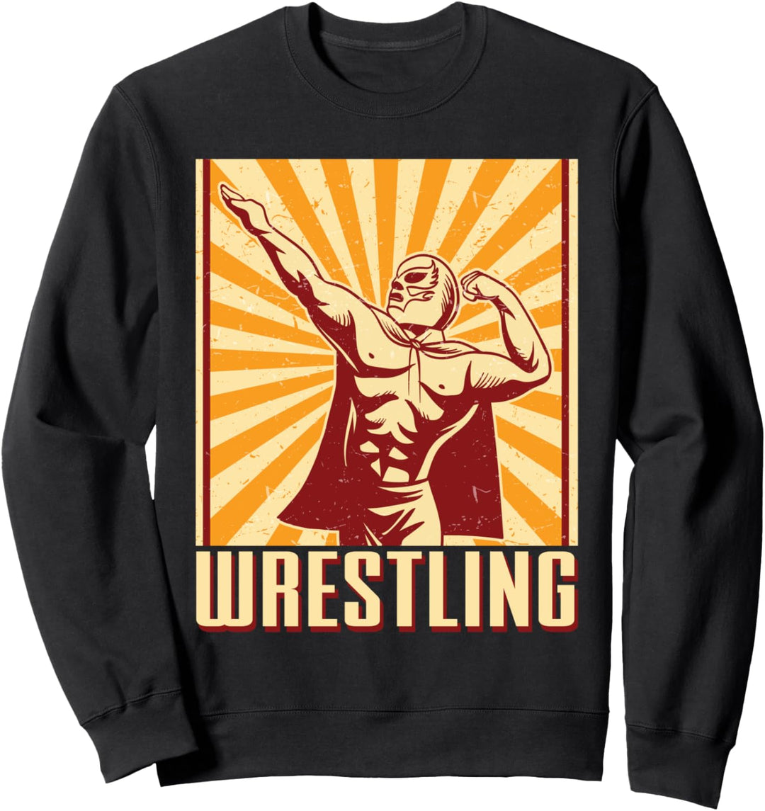 Retro Luchador Wrestling Fan Sweatshirt