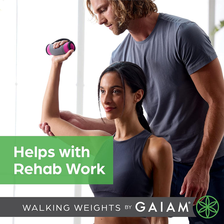 Gaiam Unisex-Erwachsene for Women & Men Soft Dumbbell Walking Weight Sets with Hand Strap Handgewich