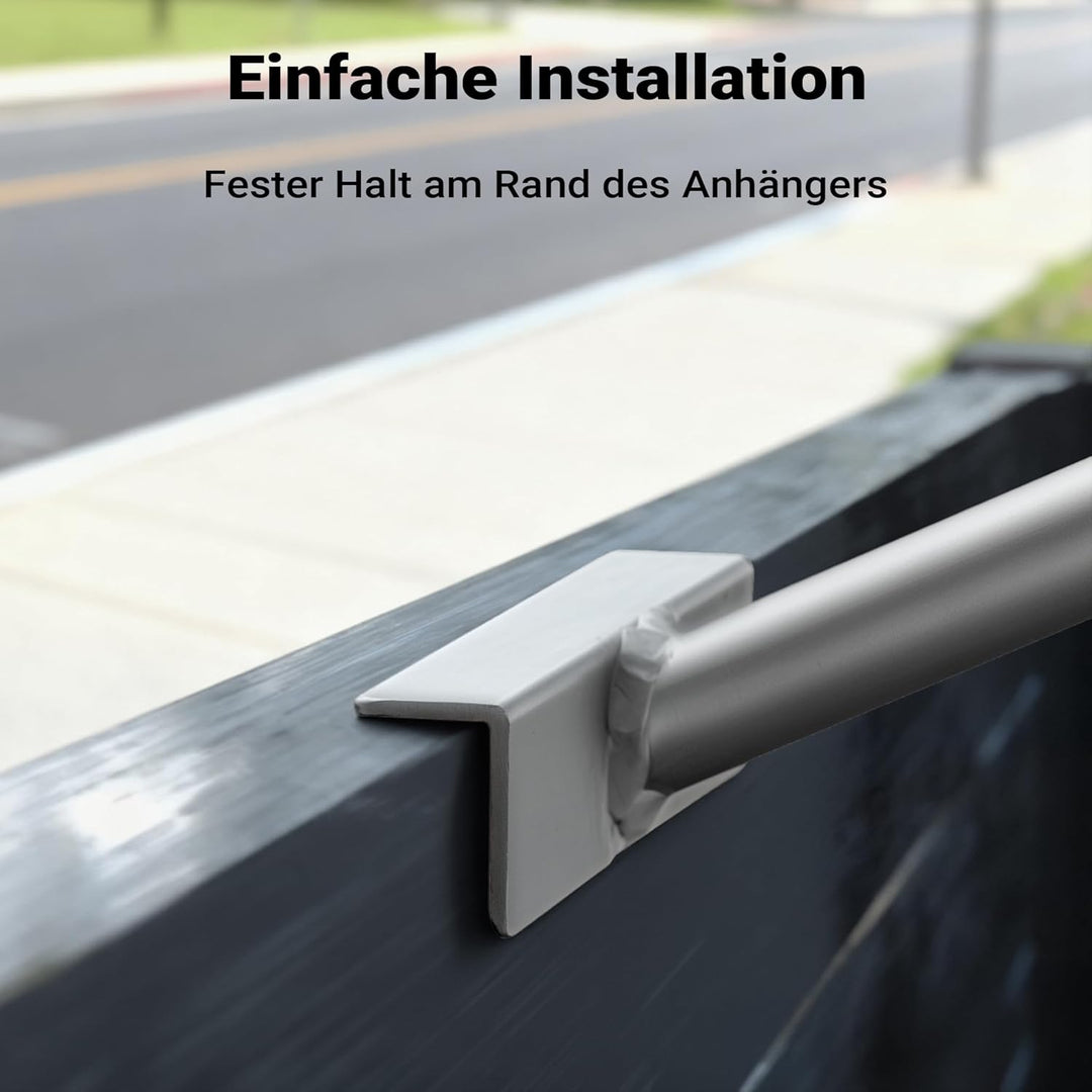 Wiltec 2X Flachplanenbügel 108-150 cm für Anhänger, verstellbare Aluminiumbügel für Anhängerplanen,
