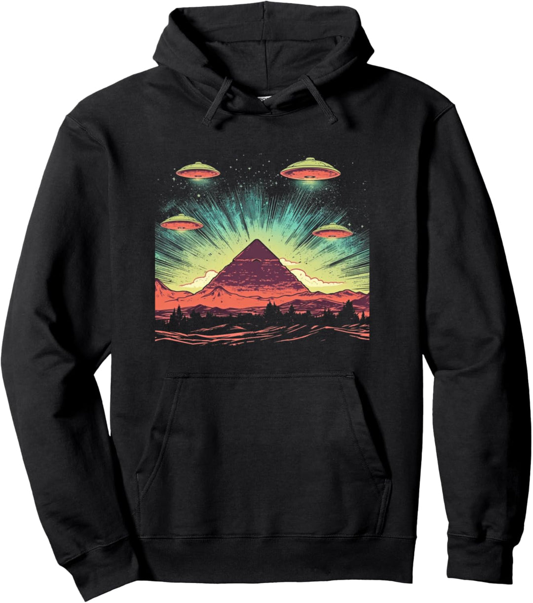 Retro UFO | Vintage Sci-Fi Fliegende Untertassen Pyramiden #20 Pullover Hoodie