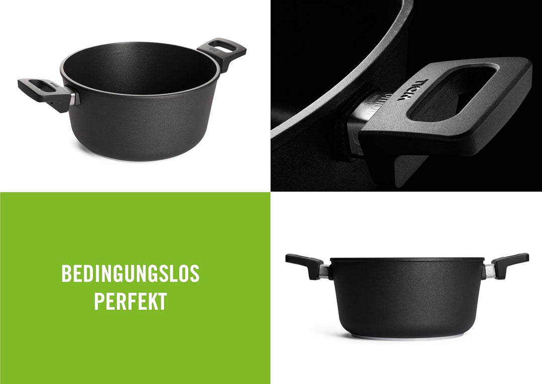 Titanium Nowo Gusstopf mit Glasdeckel in Box, Ø 24 cm, 12 cm hoch, 4,5 Liter, 2 Seitengriffe Ø 24 cm