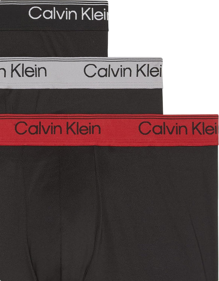 Calvin Klein Baumwolle Stretch 3 Pack Boxer Short, Schwarz Mit Blau/erdbeerfeld/schwarz S 0az - Blac