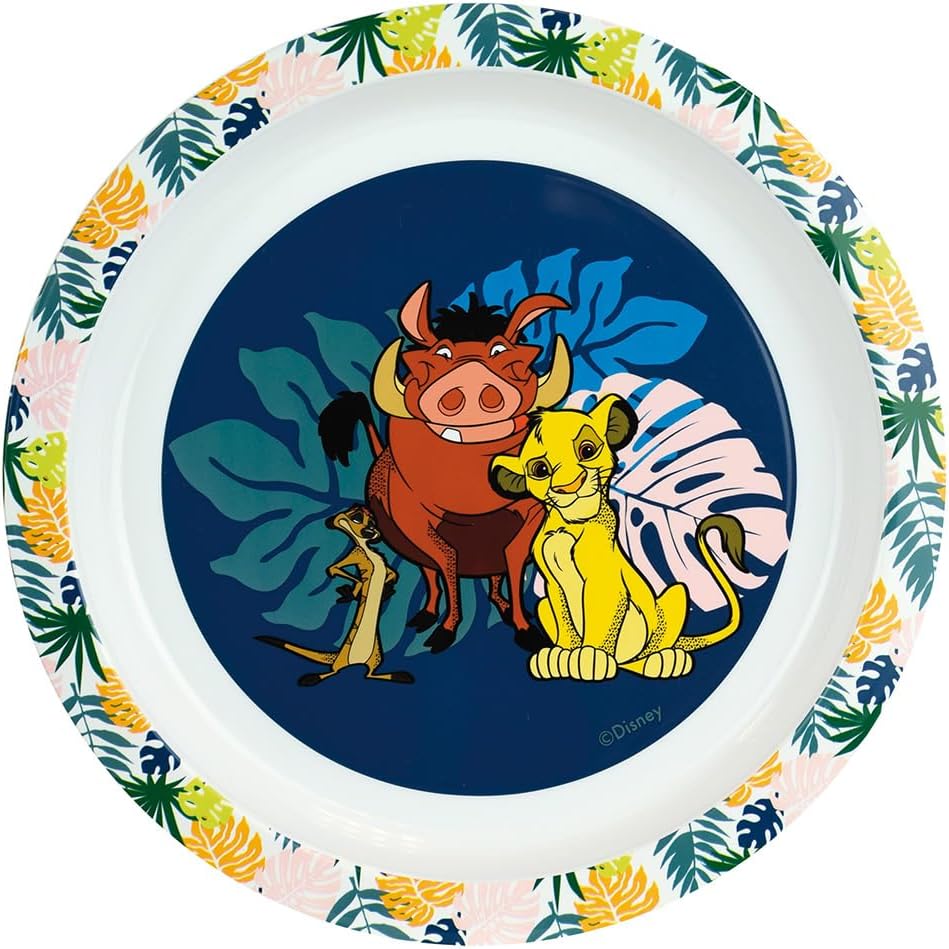 Le King Lion Geschirrset für Kinder mit Glas 220 ml, tiefer Teller Ø 16 cm, Teller Ø 22 cm, Becher 3
