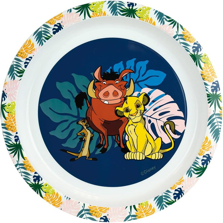 Le King Lion Geschirrset für Kinder mit Glas 220 ml, tiefer Teller Ø 16 cm, Teller Ø 22 cm, Becher 3