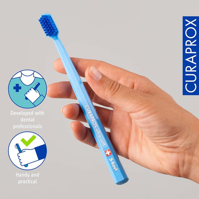 Curaprox Zahnbürste Set CS 5460-3er-Pack Ultra Soft Handzahnbürste für Erwachsene 5460 mit super wei